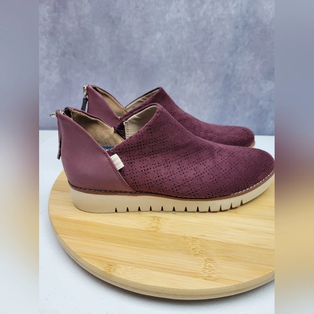 Dr. Scholl's Shoes Women's Insane Loafer Velvet ‎ Maroon Size 7.5 M